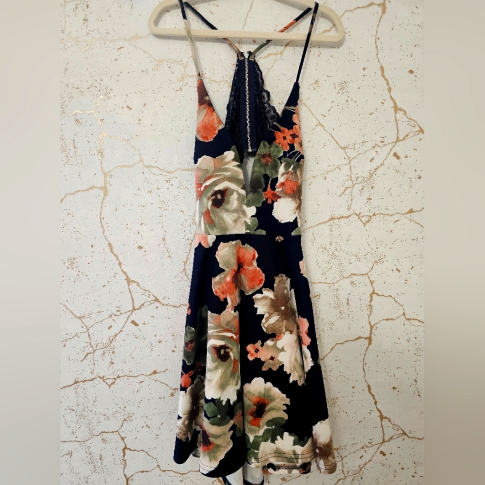 Backless Floral Dress